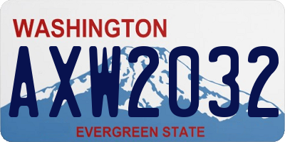 WA license plate AXW2032