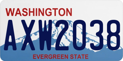 WA license plate AXW2038
