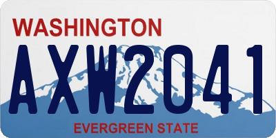 WA license plate AXW2041