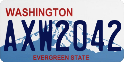 WA license plate AXW2042