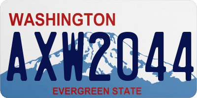 WA license plate AXW2044
