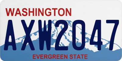WA license plate AXW2047