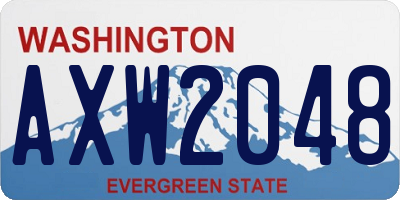 WA license plate AXW2048