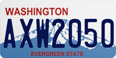 WA license plate AXW2050