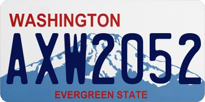 WA license plate AXW2052