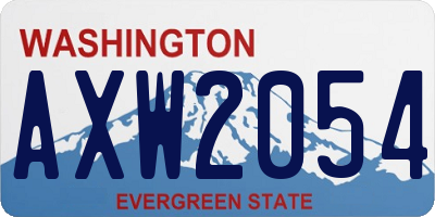 WA license plate AXW2054