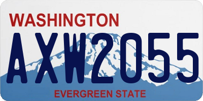 WA license plate AXW2055
