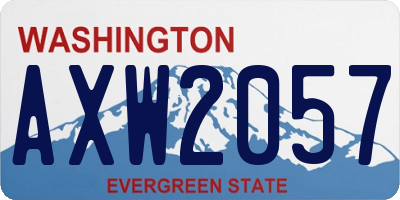 WA license plate AXW2057