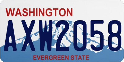 WA license plate AXW2058