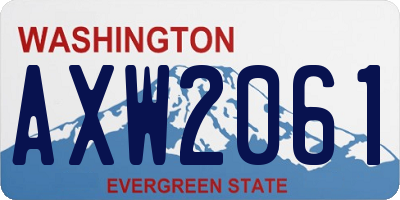 WA license plate AXW2061