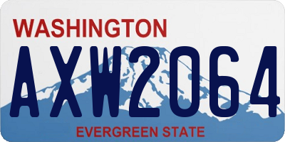 WA license plate AXW2064