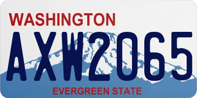 WA license plate AXW2065