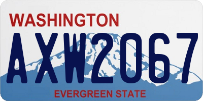 WA license plate AXW2067