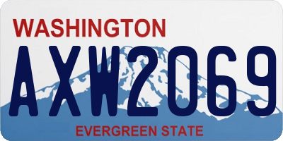 WA license plate AXW2069