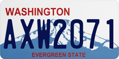 WA license plate AXW2071