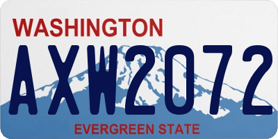 WA license plate AXW2072