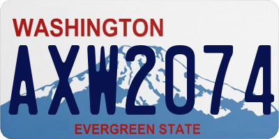 WA license plate AXW2074