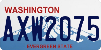 WA license plate AXW2075