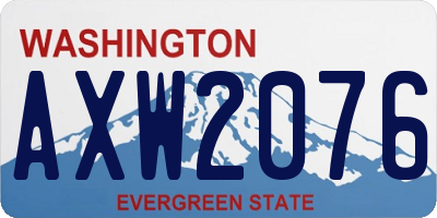 WA license plate AXW2076