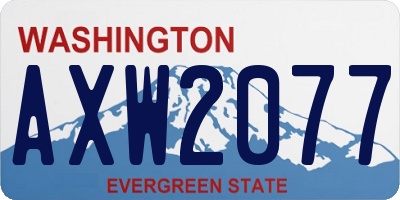WA license plate AXW2077