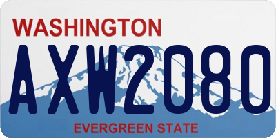 WA license plate AXW2080