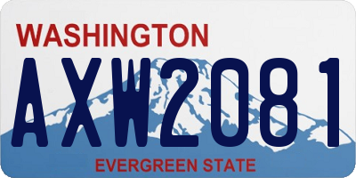 WA license plate AXW2081