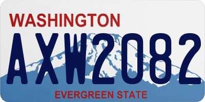 WA license plate AXW2082