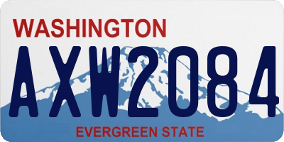 WA license plate AXW2084