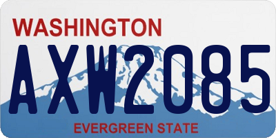 WA license plate AXW2085