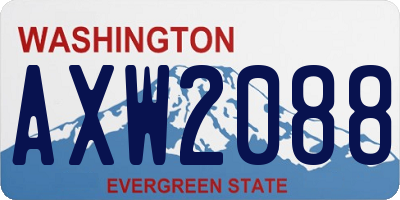 WA license plate AXW2088