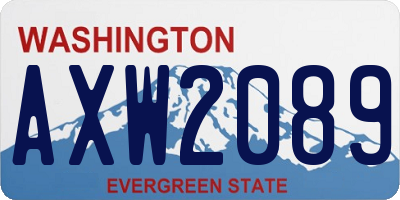 WA license plate AXW2089