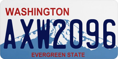 WA license plate AXW2096