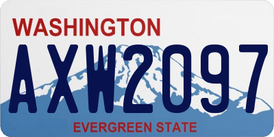 WA license plate AXW2097