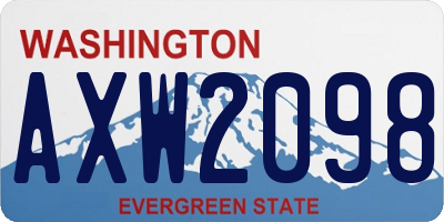 WA license plate AXW2098