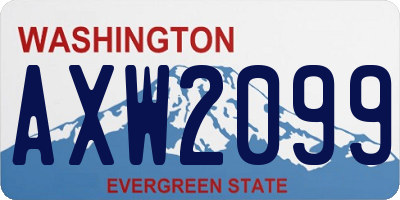 WA license plate AXW2099
