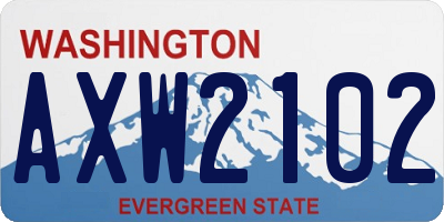 WA license plate AXW2102