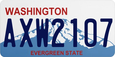 WA license plate AXW2107