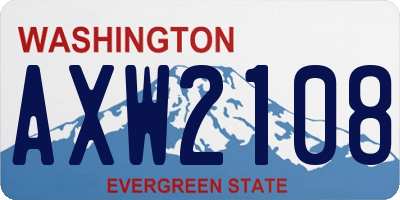 WA license plate AXW2108