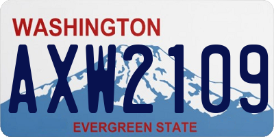 WA license plate AXW2109