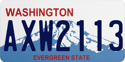 WA license plate AXW2113