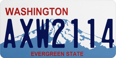 WA license plate AXW2114