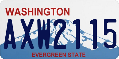 WA license plate AXW2115