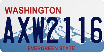 WA license plate AXW2116