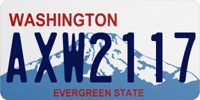 WA license plate AXW2117