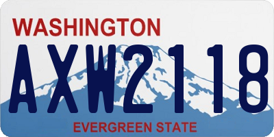 WA license plate AXW2118