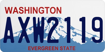 WA license plate AXW2119