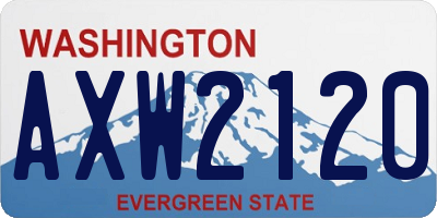 WA license plate AXW2120