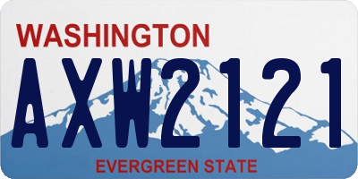 WA license plate AXW2121