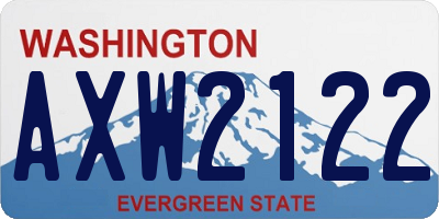 WA license plate AXW2122