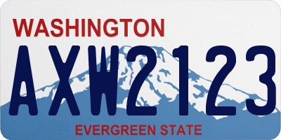 WA license plate AXW2123
